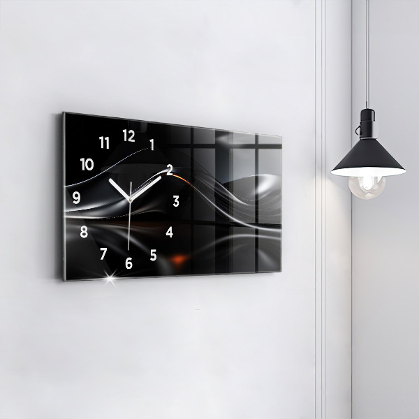 Glass wall clock rectangular Abstraction