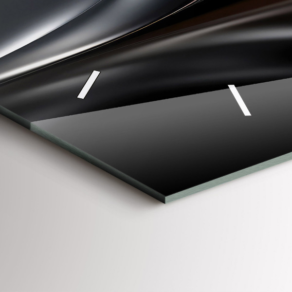 Glass wall clock rectangular Abstraction