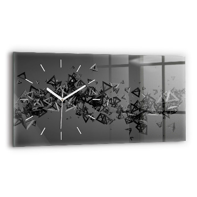 Glass wall clock rectangular Abstraction