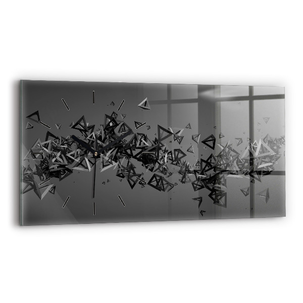 Glass wall clock rectangular Abstraction
