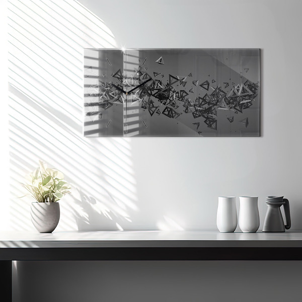Glass wall clock rectangular Abstraction