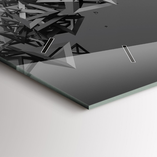 Glass wall clock rectangular Abstraction