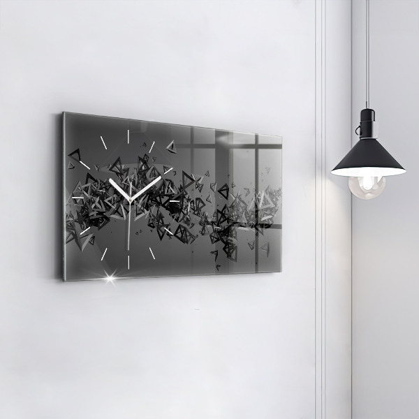 Glass wall clock rectangular Abstraction