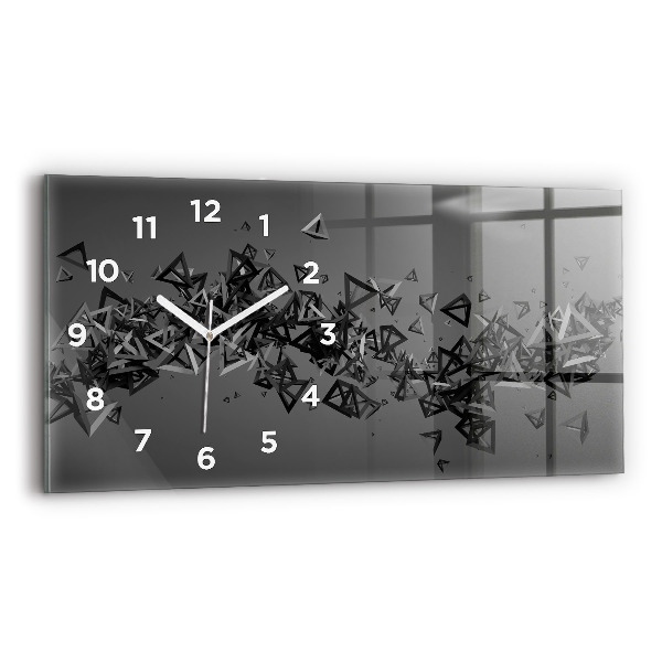 Glass wall clock rectangular Abstraction