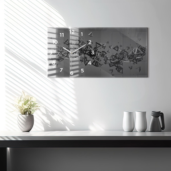 Glass wall clock rectangular Abstraction