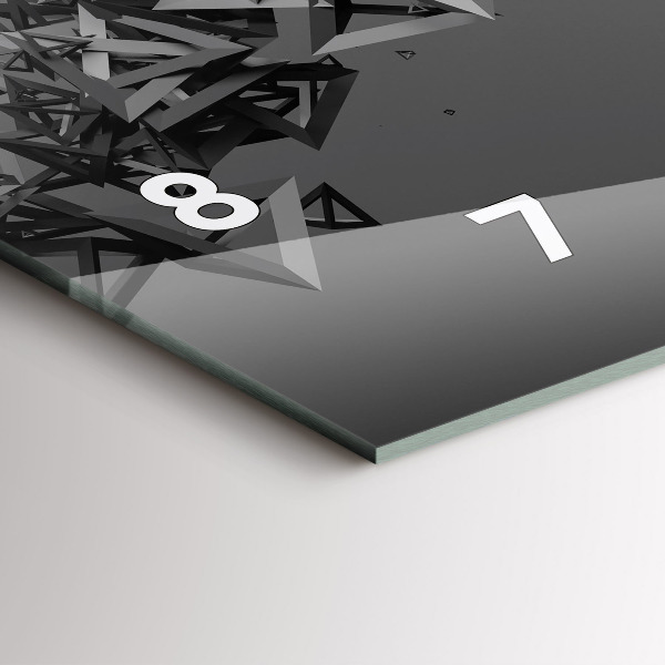 Glass wall clock rectangular Abstraction