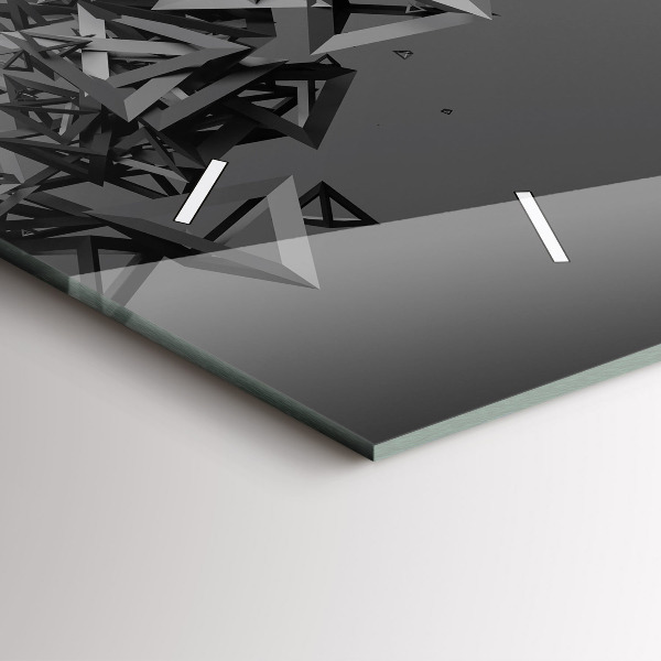 Glass wall clock rectangular Abstraction