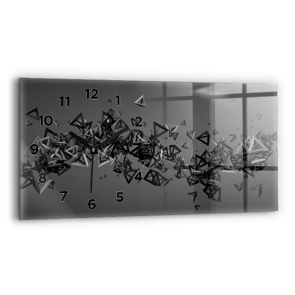 Glass wall clock rectangular Abstraction