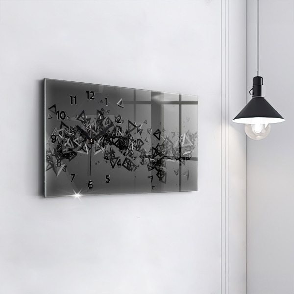 Glass wall clock rectangular Abstraction