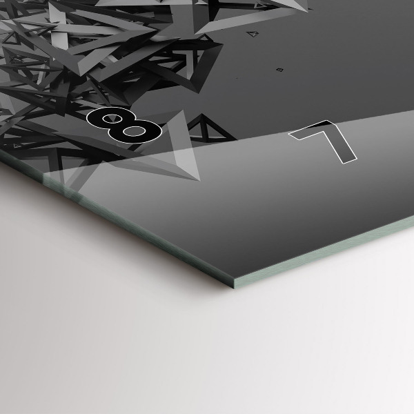Glass wall clock rectangular Abstraction