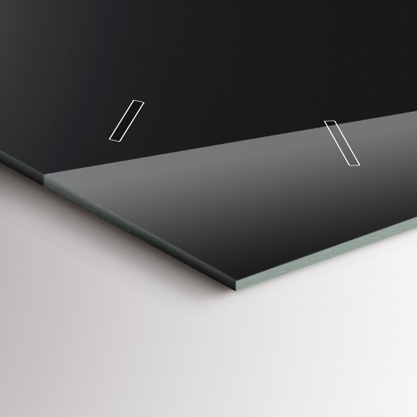 Glass wall clock rectangular Moon phases