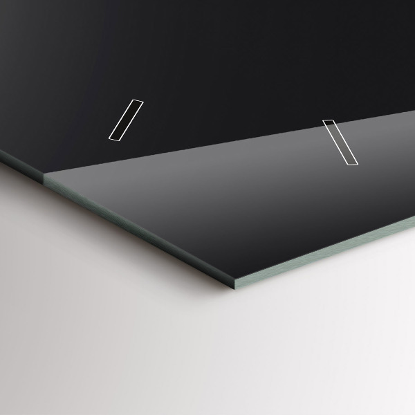 Glass wall clock rectangular Moon phases