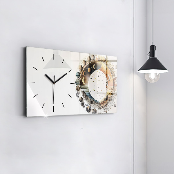 Glass wall clock rectangular Astronomy clock