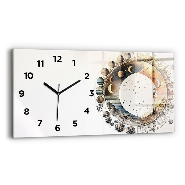 Glass wall clock rectangular Astronomy clock