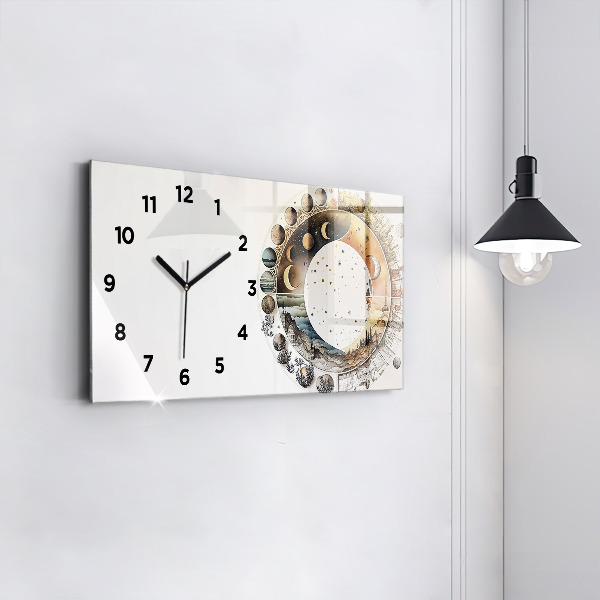Glass wall clock rectangular Astronomy clock