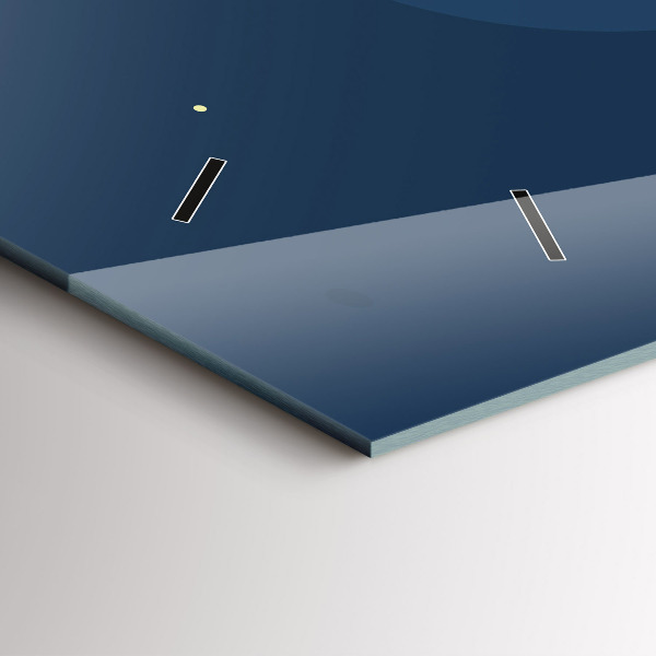 Glass wall clock rectangular Blue waves