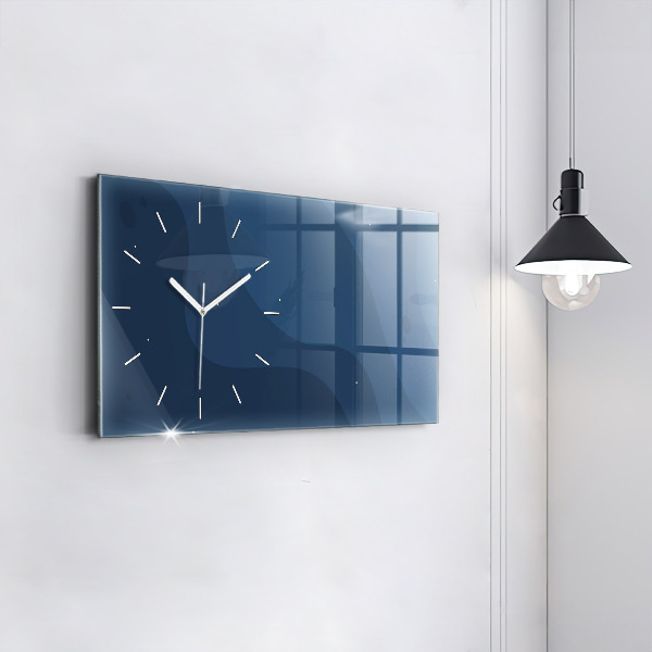Glass wall clock rectangular Blue waves