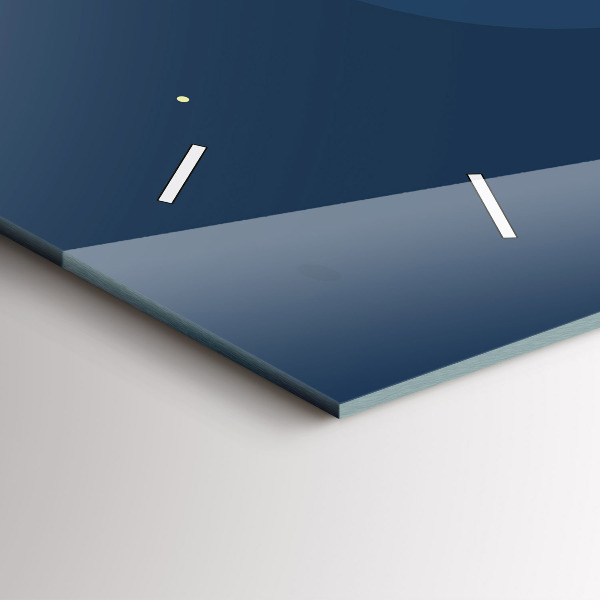 Glass wall clock rectangular Blue waves