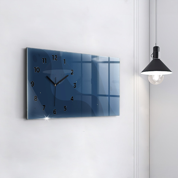 Glass wall clock rectangular Blue waves