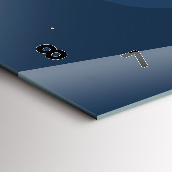 Glass wall clock rectangular Blue waves