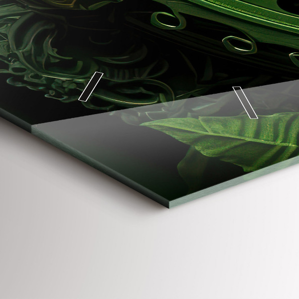 Glass wall clock rectangular Green mechanism