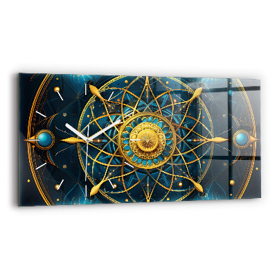 Glass wall clock rectangular Horoscope clock