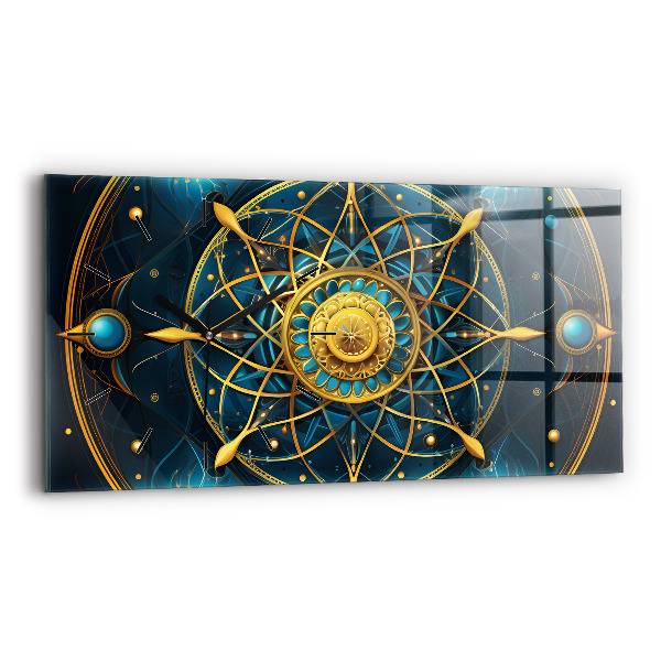Glass wall clock rectangular Horoscope clock