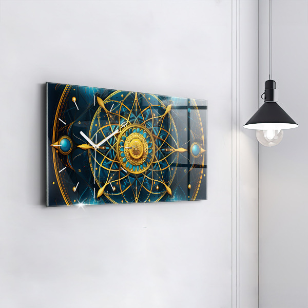 Glass wall clock rectangular Horoscope clock