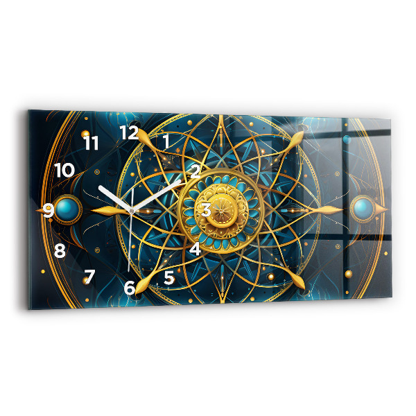 Glass wall clock rectangular Horoscope clock