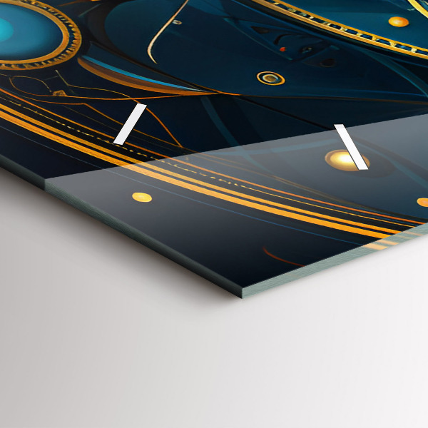 Glass wall clock rectangular Horoscope clock