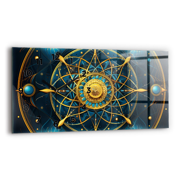 Glass wall clock rectangular Horoscope clock