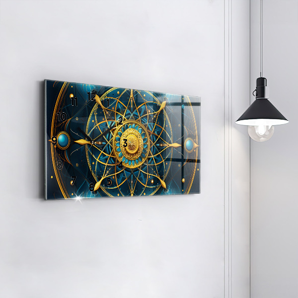 Glass wall clock rectangular Horoscope clock