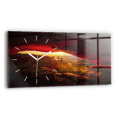 Glass wall clock rectangular Grand Canyon Arizona