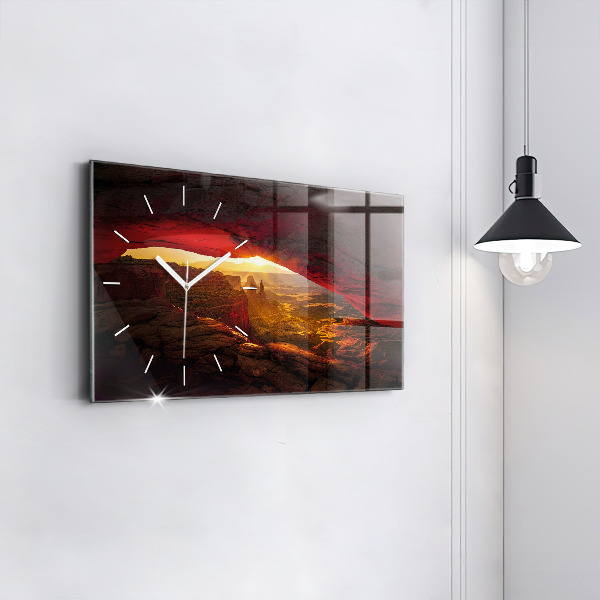 Glass wall clock rectangular Grand Canyon Arizona