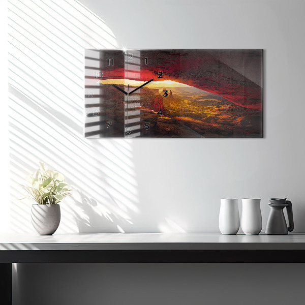 Glass wall clock rectangular Grand Canyon Arizona
