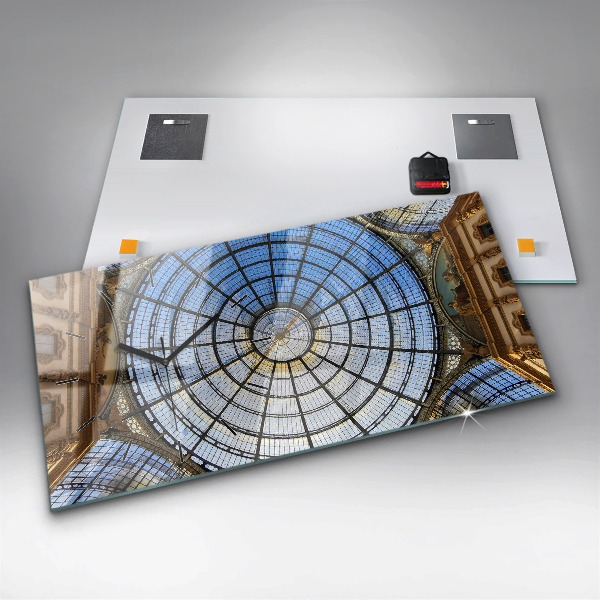 Glass wall clock rectangular Shopping mall in Milan