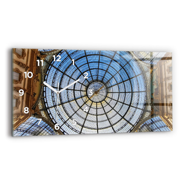 Glass wall clock rectangular Shopping mall in Milan