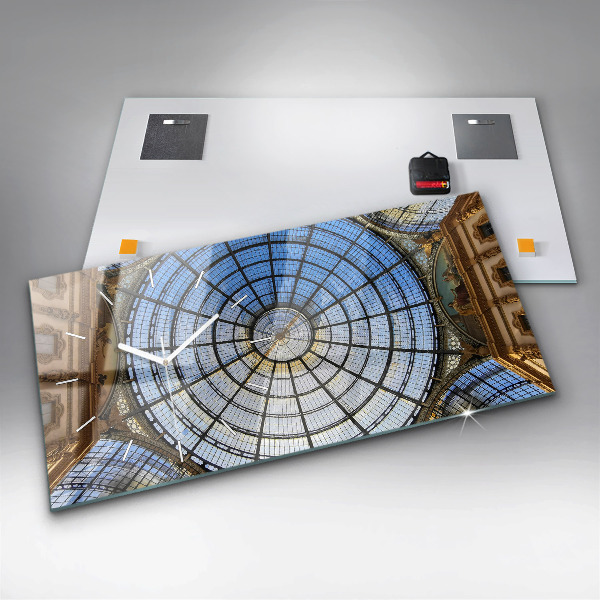 Glass wall clock rectangular Shopping mall in Milan