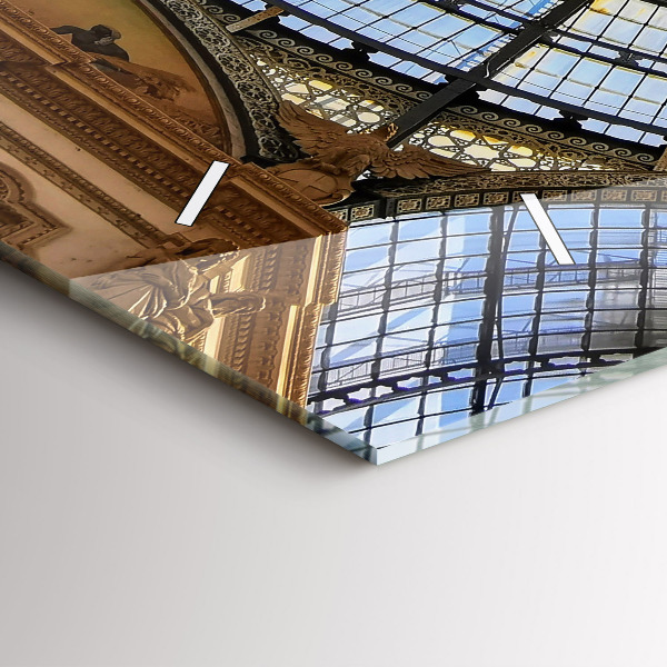 Glass wall clock rectangular Shopping mall in Milan