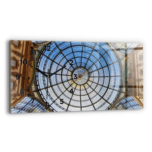Glass wall clock rectangular Shopping mall in Milan