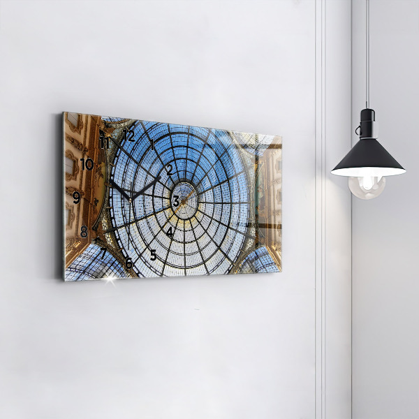 Glass wall clock rectangular Shopping mall in Milan