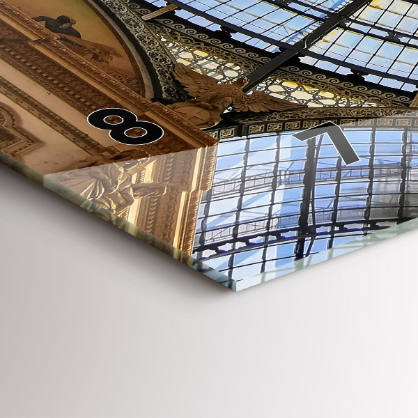 Glass wall clock rectangular Shopping mall in Milan