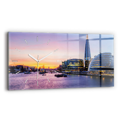 Glass wall clock rectangular View of London