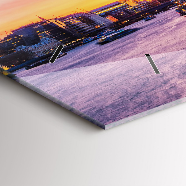 Glass wall clock rectangular View of London