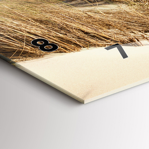 Glass wall clock rectangular View of the beach