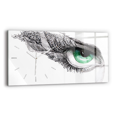 Glass wall clock rectangular Abstraction of the human eye