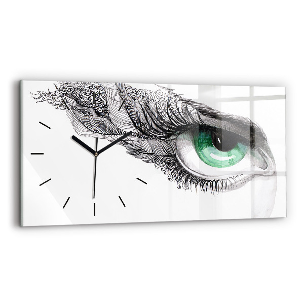 Glass wall clock rectangular Abstraction of the human eye
