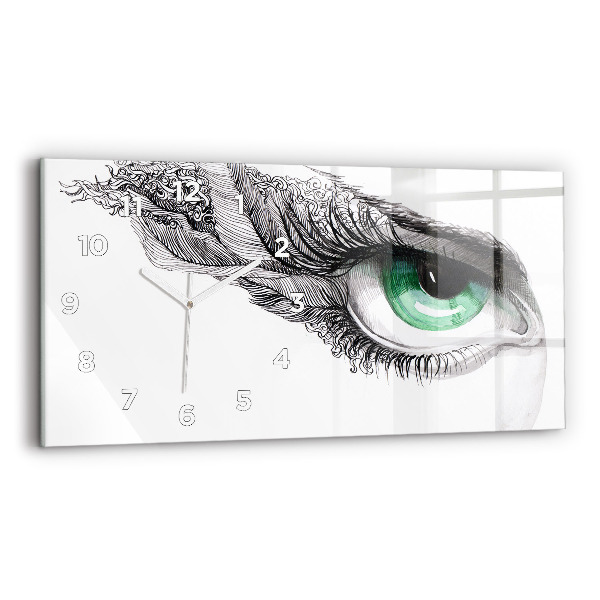 Glass wall clock rectangular Abstraction of the human eye