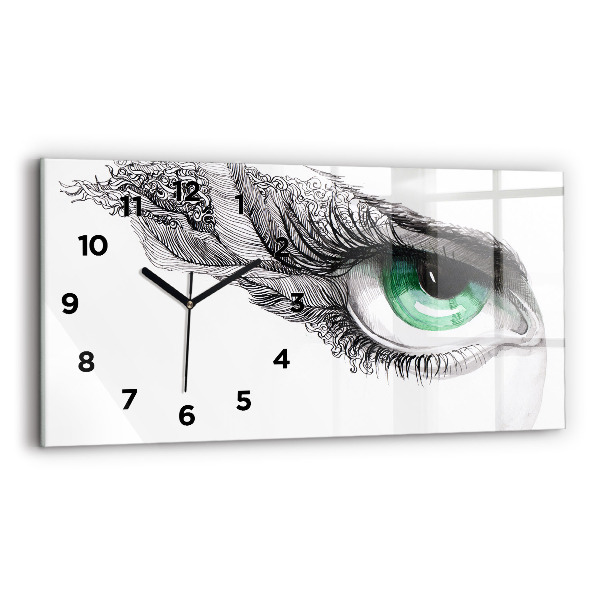Glass wall clock rectangular Abstraction of the human eye