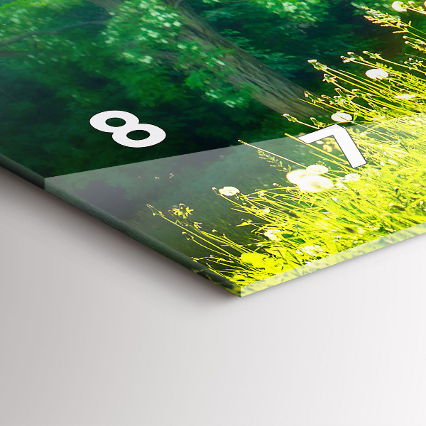 Glass wall clock rectangular Spring nature